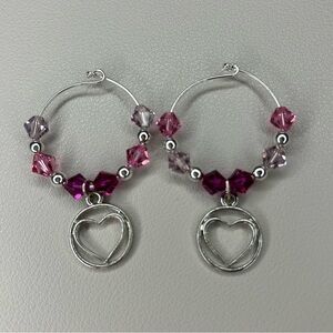 Handmade Heart Wine Charms